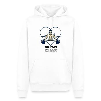 No Pain no Gain - Männer Premium Bio Hoodie - Weiß - Vorne - Nico (187cm)