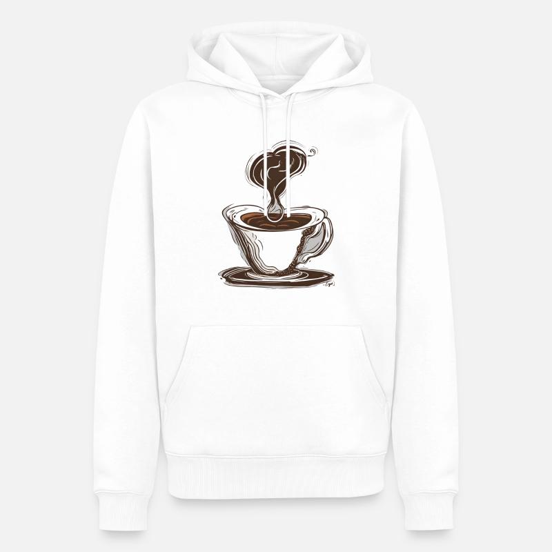 Kaffeetasse - Männer Premium Bio Hoodie - Weiß