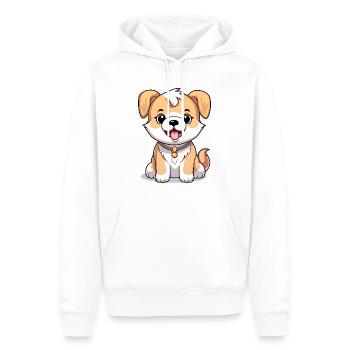 Cartoon Hund - Kleines Hündchen im Cartoon Look V1 - Männer Premium Bio Hoodie - Weiß - Vorne - Nico (187cm)