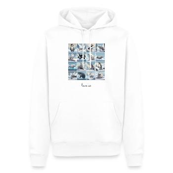 Aimez-nous Collage 5 - Sweat à capuche Premium bio Homme - blanc - Devant - Nico (187cm)