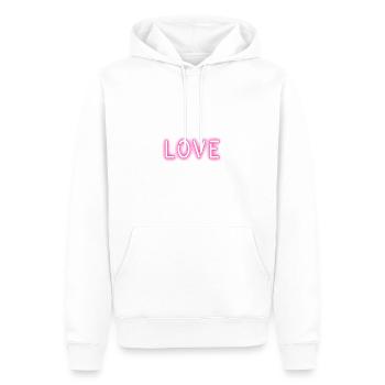 LOVE - Männer Premium Bio Hoodie - Weiß - Vorne - Nico (187cm)