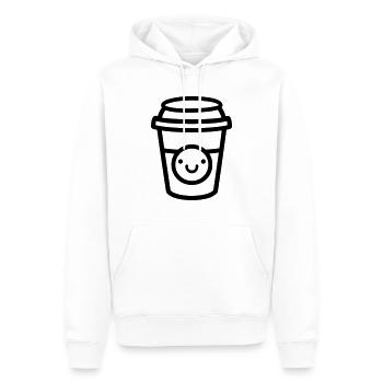 Kaffeebecher - Männer Premium Bio Hoodie - Weiß - Vorne - Nico (187cm)