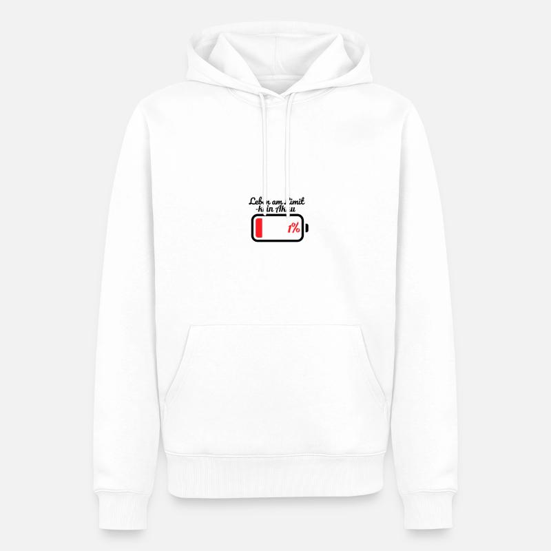 Pas de batterie - Sweat à capuche Premium bio Homme - blanc