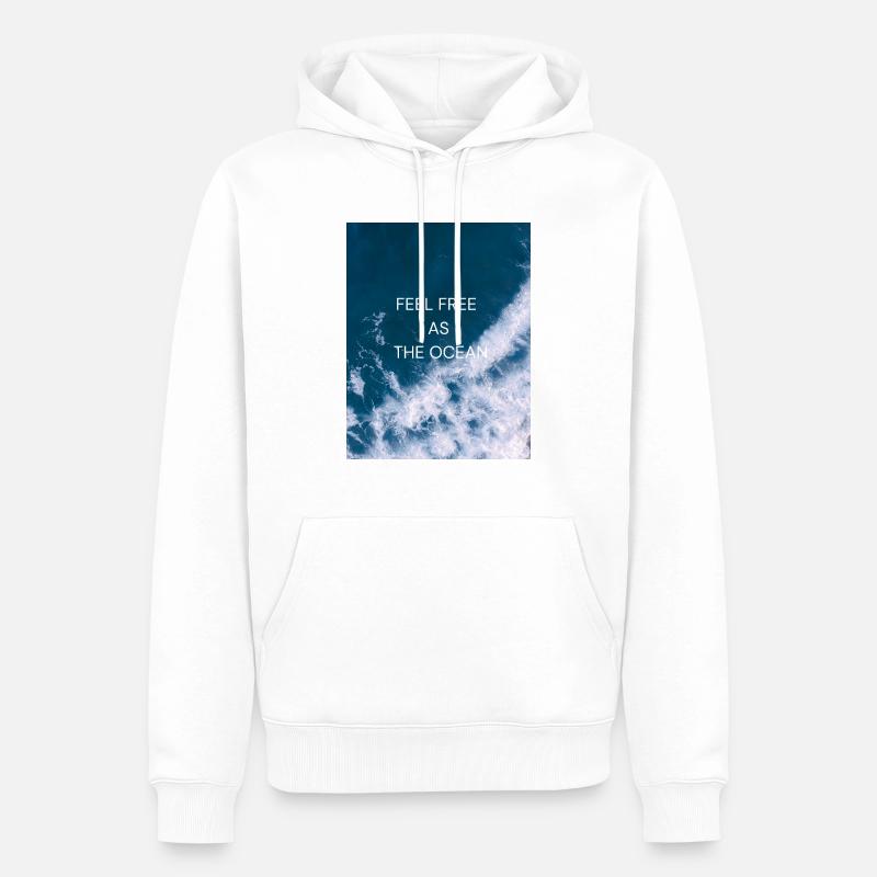 Sentez-vous libre comme l’Océan - Sweat à capuche Premium bio Homme - blanc