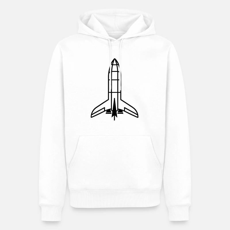 Rakete - Männer Premium Bio Hoodie - Weiß