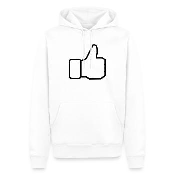 I like - Männer Premium Bio Hoodie - Weiß - Vorne - Nico (187cm)