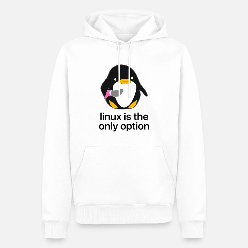 Linux ist die einzige Option - Männer Premium Bio Hoodie - Weiß