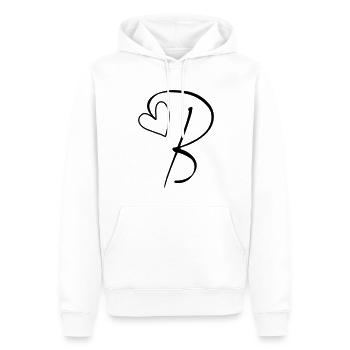 Buchstabe B Buchstabe-B Kalligrafie - Männer Premium Bio Hoodie - Weiß - Vorne - Nico (187cm)
