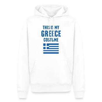 Ce costume de ma Grèce - Sweat à capuche Premium bio Homme - blanc - Devant - Nico (187cm)