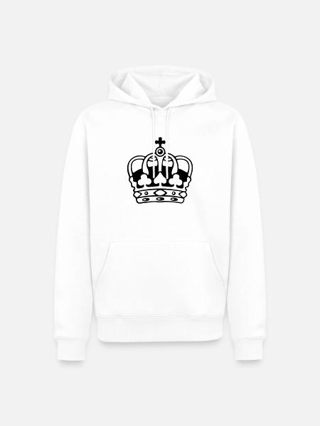Krone / Crown - Männer Premium Bio Hoodie - Weiß
