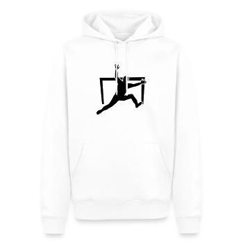Gardien silhouette - Sweat à capuche Premium bio Homme - blanc - Devant - Nico (187cm)