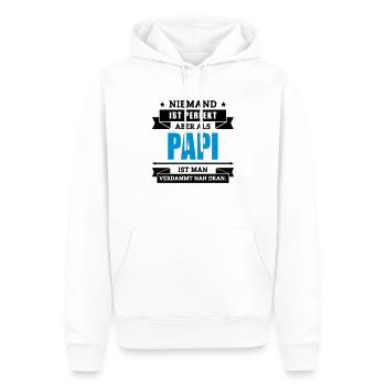 Funshirt Papi - Männer Premium Bio Hoodie - Weiß - Vorne - Nico (187cm)