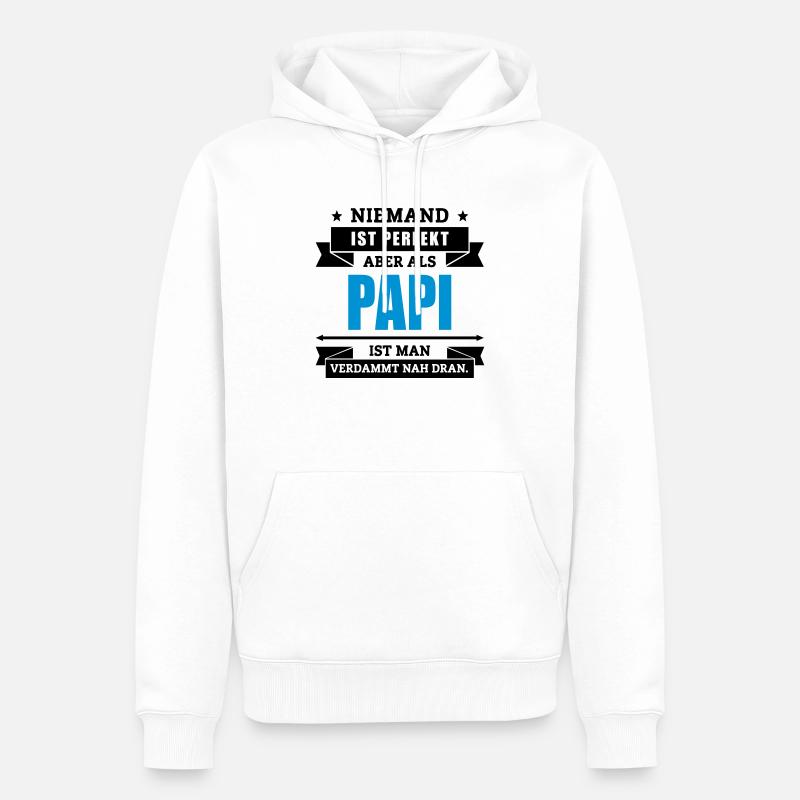 Funshirt Papi - Männer Premium Bio Hoodie - Weiß