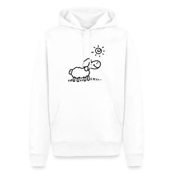 Schäfchen Sonne - line - Männer Premium Bio Hoodie - Weiß - Vorne - Nico (187cm)