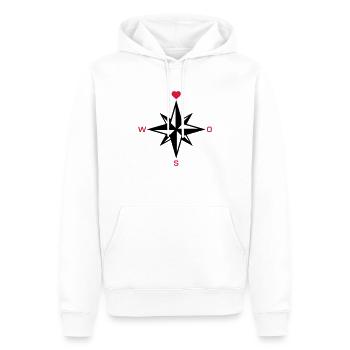 north_heart_072011_c_2c - Men’s Premium Organic Hoodie - white - Front - Nico (187cm)
