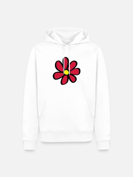 Blume - Männer Premium Bio Hoodie - Weiß
