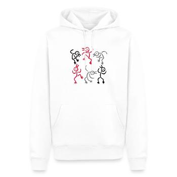 Hommes-Oiseaux qui dansent 3 Couleurs par Cheerful - Sweat à capuche Premium bio Homme - blanc - Devant - Nico (187cm)