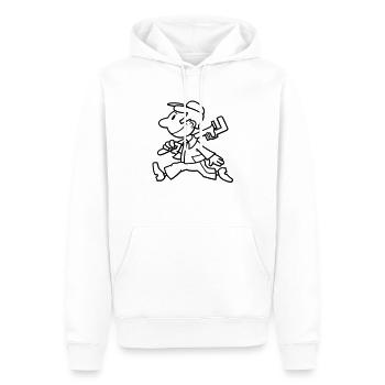vl083a_worker_1c - Männer Premium Bio Hoodie - Weiß - Vorne - Nico (187cm)