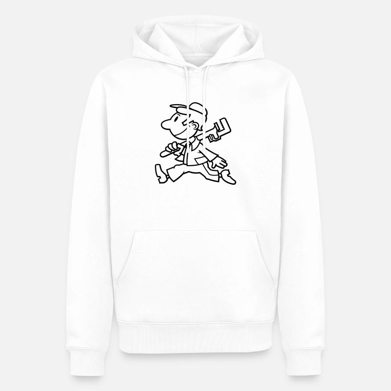 vl083a_worker_1c - Männer Premium Bio Hoodie - Weiß