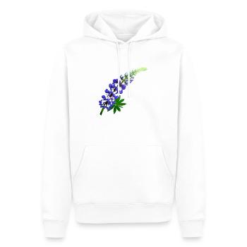 Lupine blau Sommer - Männer Premium Bio Hoodie - Weiß - Vorne - Nico (187cm)