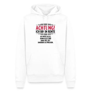Achtung Rente Rentner - Männer Premium Bio Hoodie - Weiß - Vorne - Nico (187cm)