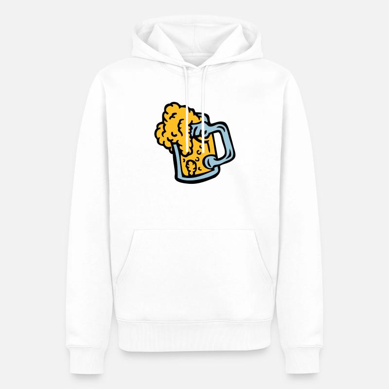 Alkohol, Bier, Bierglas Blende 409 - Männer Premium Bio Hoodie - Weiß