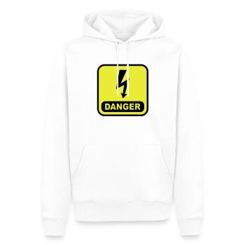 Danger foudre - Sweat à capuche Premium bio Homme - blanc - Devant - Nico (187cm)