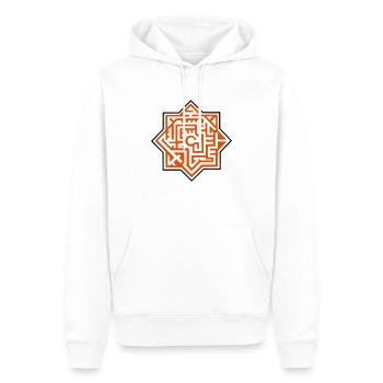 Mandala labyrinthe 2c - Sweat à capuche Premium bio Homme - blanc - Devant - Nico (187cm)