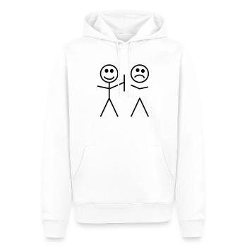 gemeines strichmännchen humor - Männer Premium Bio Hoodie - Weiß - Vorne - Nico (187cm)