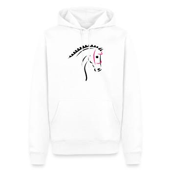 Sports Horse - Men’s Premium Organic Hoodie - white - Front - Nico (187cm)