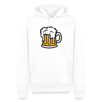Bière - Sweat à capuche Premium bio Homme - blanc - Devant - Nico (187cm)