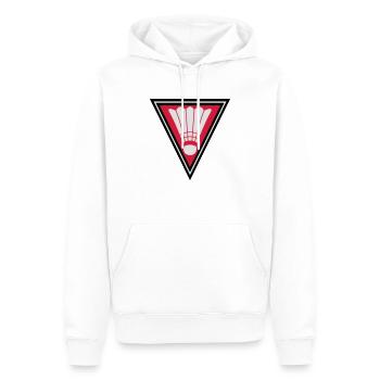 Triangle Badminton Logo - Männer Premium Bio Hoodie - Weiß - Vorne - Nico (187cm)