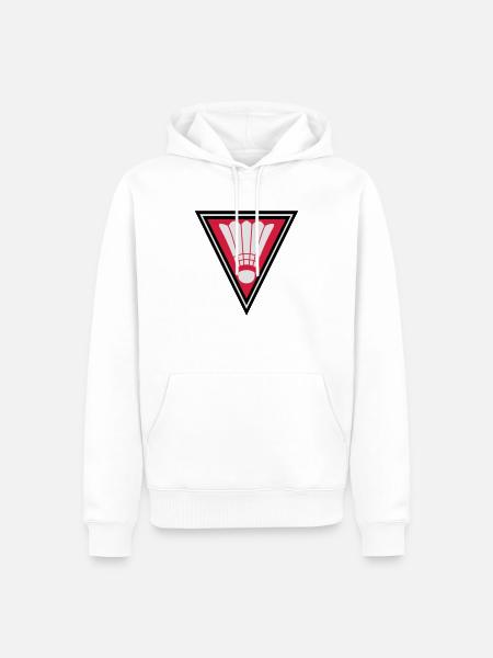 Triangle Badminton Logo - Männer Premium Bio Hoodie - Weiß
