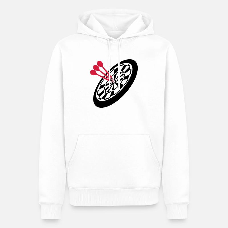 Dart Sport - Männer Premium Bio Hoodie - Weiß