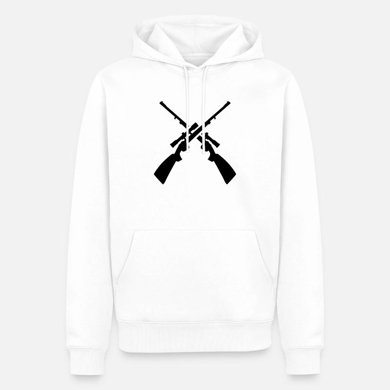 Gewehr - Männer Premium Bio Hoodie - Weiß