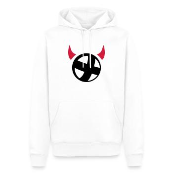 Cycle ball - Sweat à capuche Premium bio Homme - blanc - Devant - Nico (187cm)
