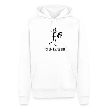 Strichmännchen - Kaltes Bier - Männer Premium Bio Hoodie - Weiß - Vorne - Nico (187cm)