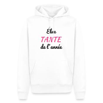 Oncle / Tante / Cousin / Cousine - Sweat à capuche Premium bio Homme - blanc - Devant - Nico (187cm)