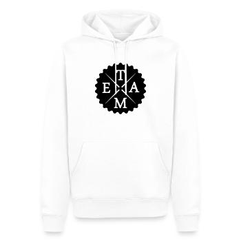 team - Männer Premium Bio Hoodie - Weiß - Vorne - Nico (187cm)