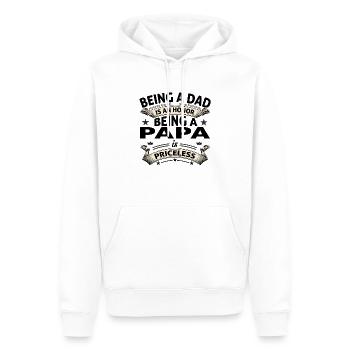 BEING A PAPA - Men’s Premium Organic Hoodie - white - Front - Nico (187cm)