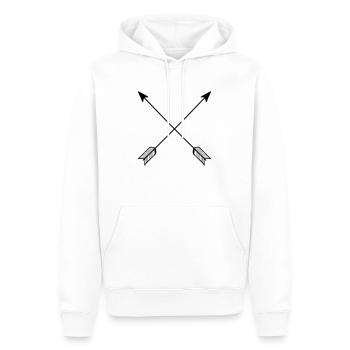 Hipster Arrows, Vintage, Hipsters, Arrow - Sweat à capuche Premium bio Homme - blanc - Devant - Nico (187cm)