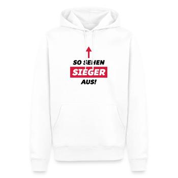 so sehen sieger aus design - Männer Premium Bio Hoodie - Weiß - Vorne - Nico (187cm)