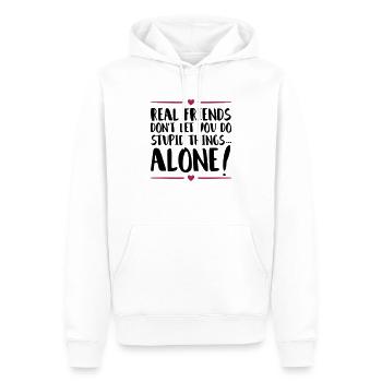 friends stupid things alone - Männer Premium Bio Hoodie - Weiß - Vorne - Nico (187cm)
