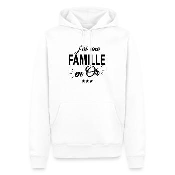 j'ai une famille en or - Sweat à capuche Premium bio Homme - blanc - Devant - Nico (187cm)