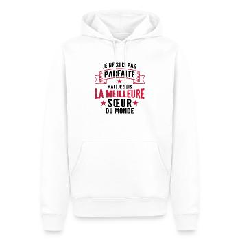Pas parfaite mais la meilleure Sœur du monde - Sweat à capuche Premium bio Homme - blanc - Devant - Nico (187cm)
