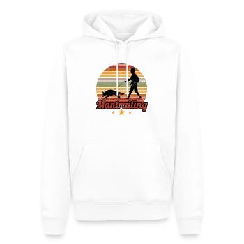 Mantrailing vintage by The Manzanita - Sweat à capuche Premium bio Homme - blanc - Devant - Nico (187cm)
