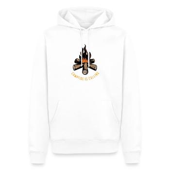 Campfire is Calling - Männer Premium Bio Hoodie - Weiß - Vorne - Nico (187cm)