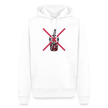 Schild Bubble Tea verboten - Männer Premium Bio Hoodie - Weiß - Vorne - Nico (187cm)