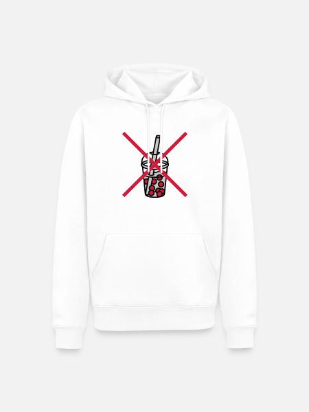 Shield Bubble Tea forbidden - Men’s Premium Organic Hoodie - white