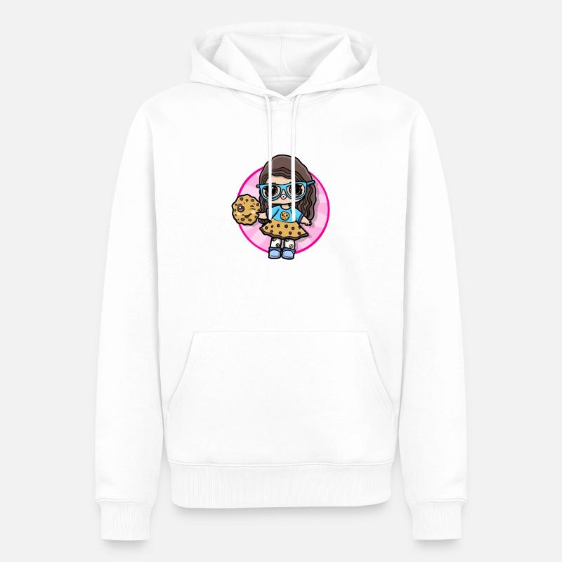 Mädchen mit Keks - Männer Premium Bio Hoodie - Weiß